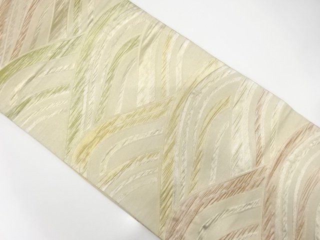 JAPANESE KIMONO / ANTIQUE FUKURO OBI / SILK / WOVEN ABSTRACT SEIGAIHA